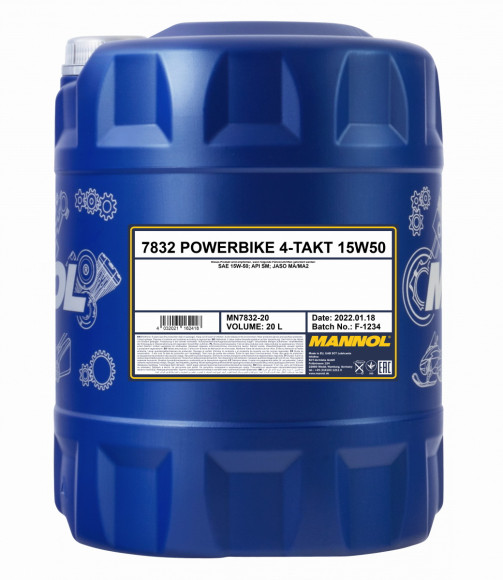 Mannol motorno olje 4-Takt Powerbike 15W-50, 20 l